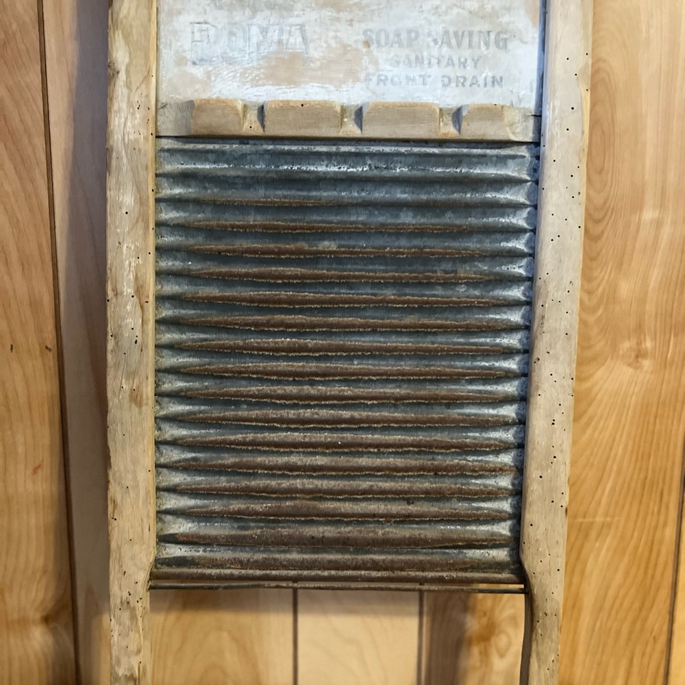 Vintage Metal and Wood Washboard